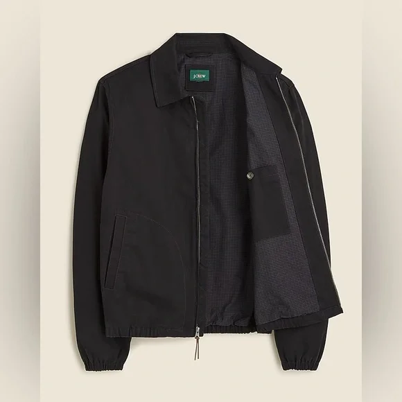 NWT J CREW Harrington jacket in cotton twill in black - Picture 2 of 7